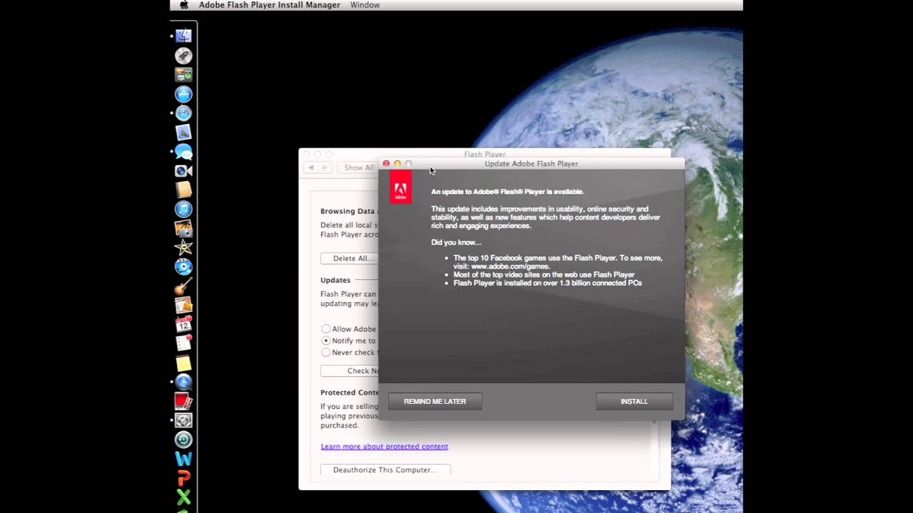 check for adobe flahplayer 10 on mac